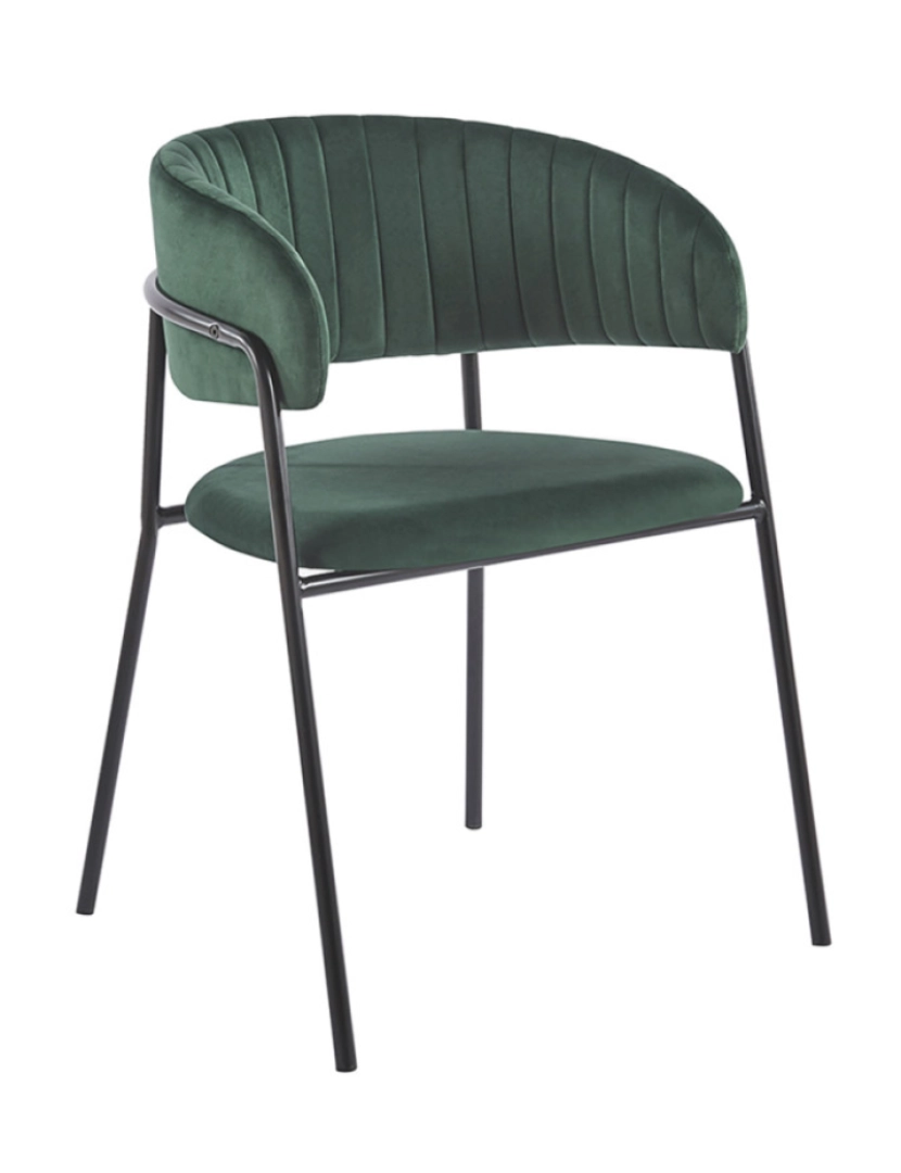 Presentes Miguel - Cadeira Moniel Black Veludo - Verde