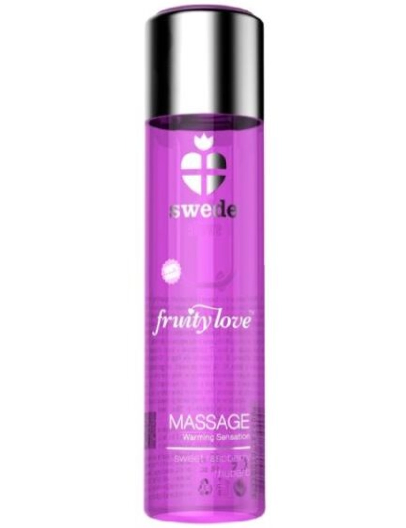 Swede - Sueco Fruity Love Efeito Aquecente Óleo De Massagem Rosa Framboesa E Ruibarbo 60 Ml.