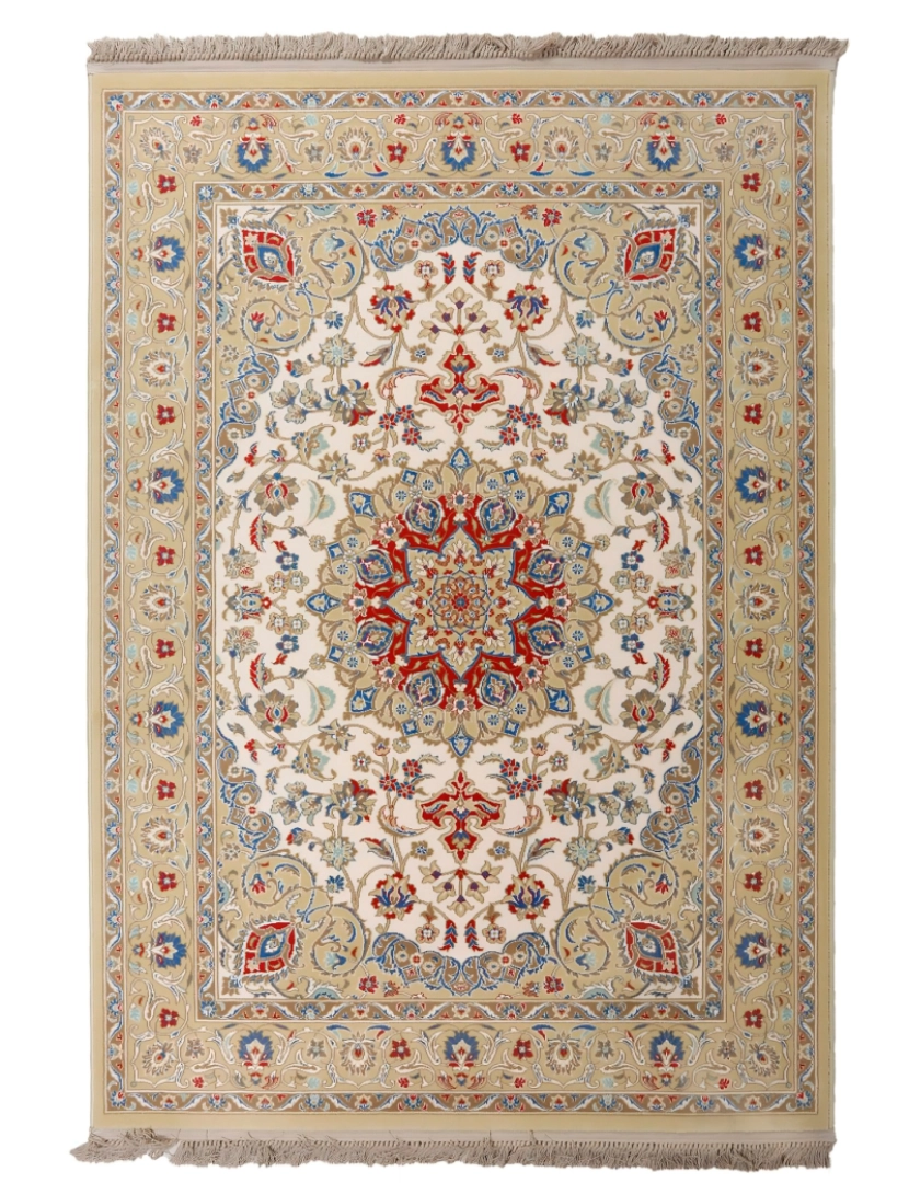 Mundo Alfombra - Tapete clássico de pura lã virgem PERSIA 813 BEIGE 140x200cm