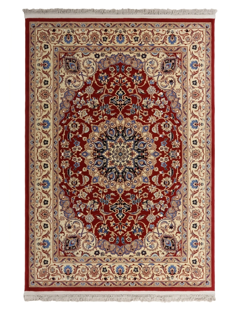 Mundo Alfombra - Tapete clássico de pura lã virgem PERSIA 813 ROJO 140x200cm