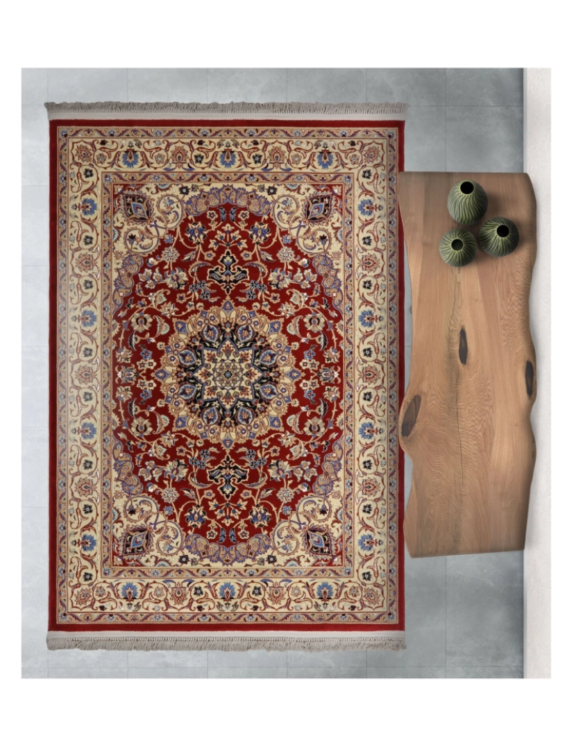 imagem de Tapete clássico de pura lã virgem PERSIA 813 ROJO 140x200cm2
