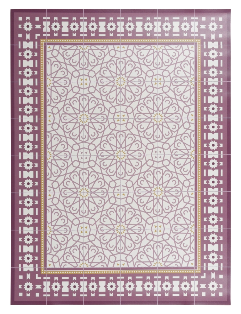 Mundo Alfombra - Tapete vinil azulejo marroquino SAMIRA 120x120cm