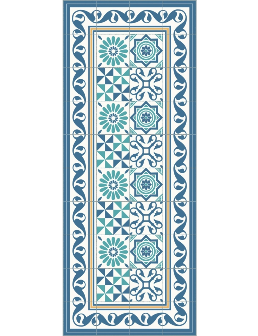 imagem de Tapete vinil azulejo mediterrâneo RODAS 60x240cm10