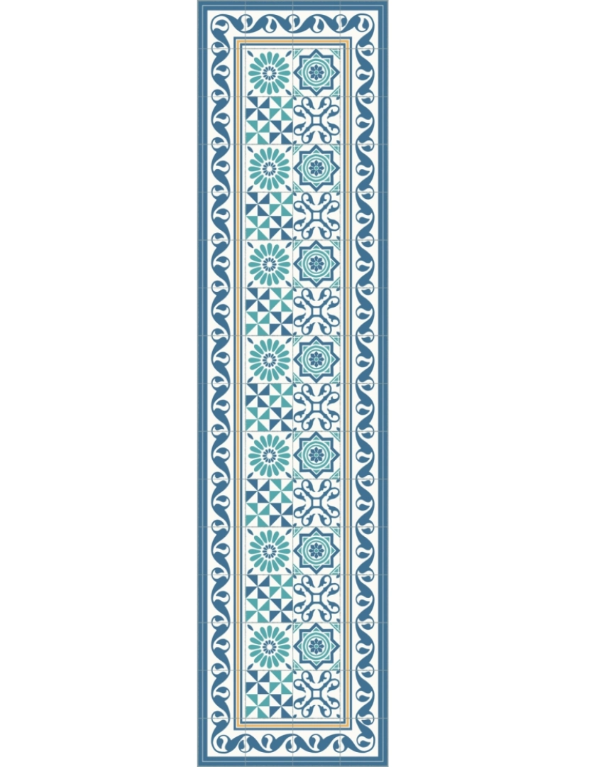 imagem de Tapete vinil azulejo mediterrâneo RODAS 60x240cm8