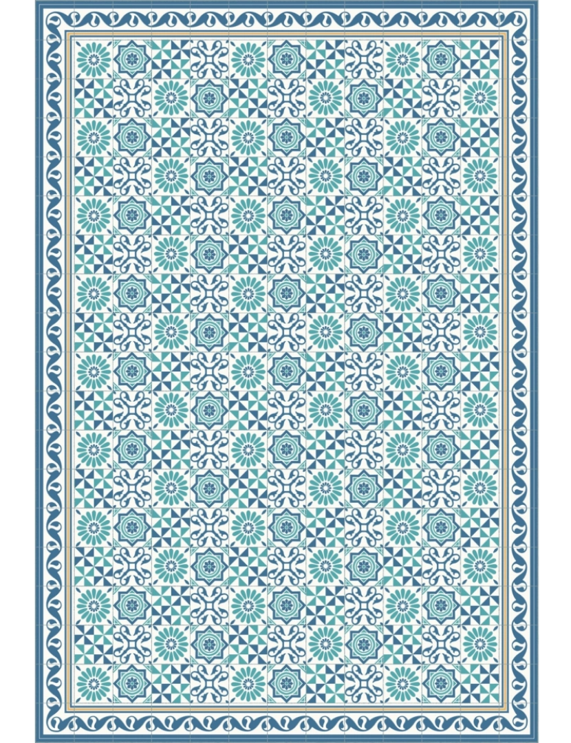 imagem de Tapete vinil azulejo mediterrâneo RODAS 60x240cm9