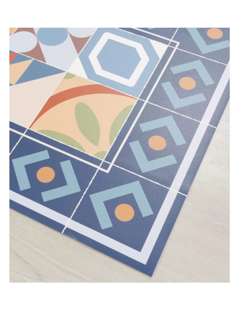 imagem de Tapete vinil azulejo boho PANDORA 120x120cm2