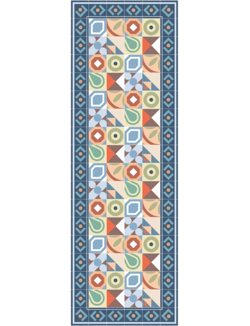 imagem de Tapete vinil azulejo boho PANDORA 120x120cm9