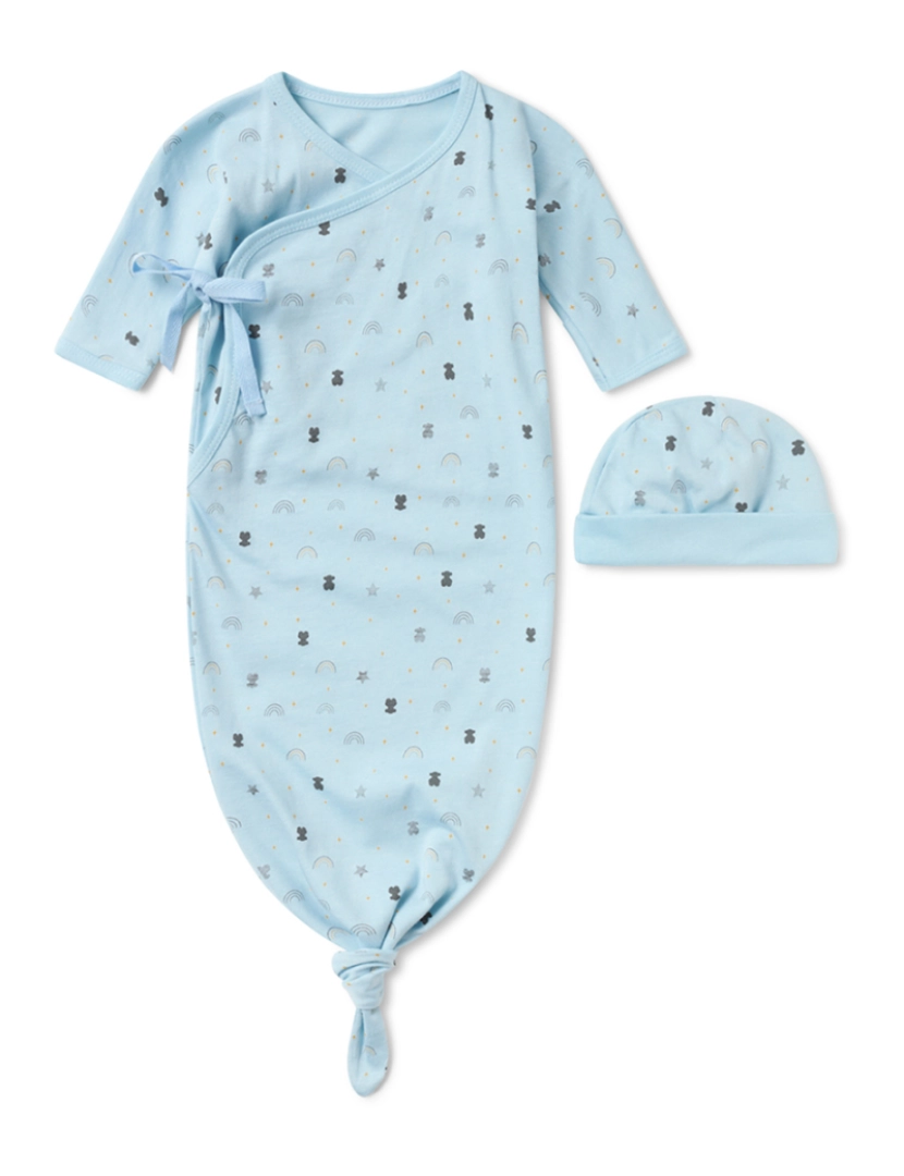 imagem de Conjunto de pijama e gorrinho de bebé Arco azul celeste1