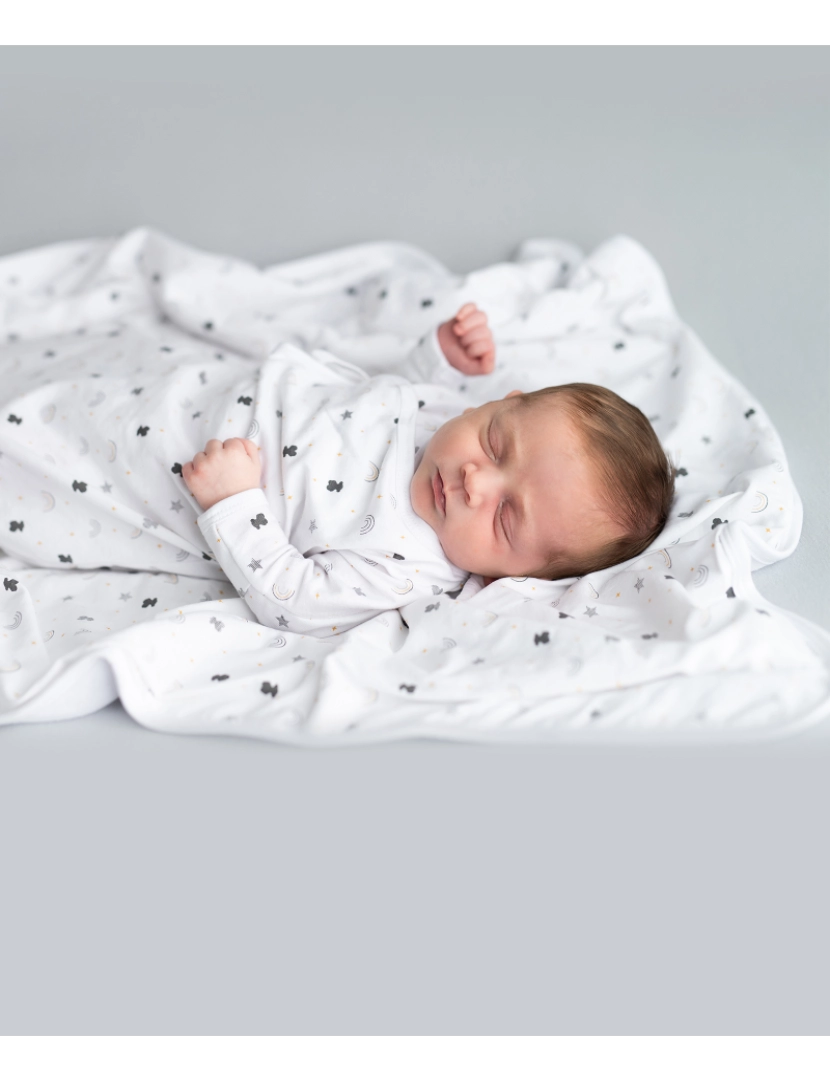 imagem de Conjunto de pijama e gorrinho de bebé Arco azul celeste5