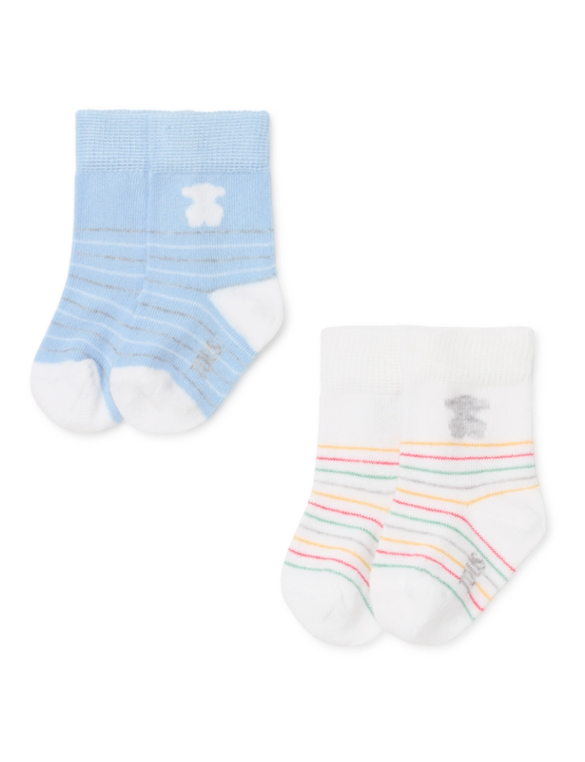 imagem de Pack de 2 pares de peúgas de bebé SSocks azuis2