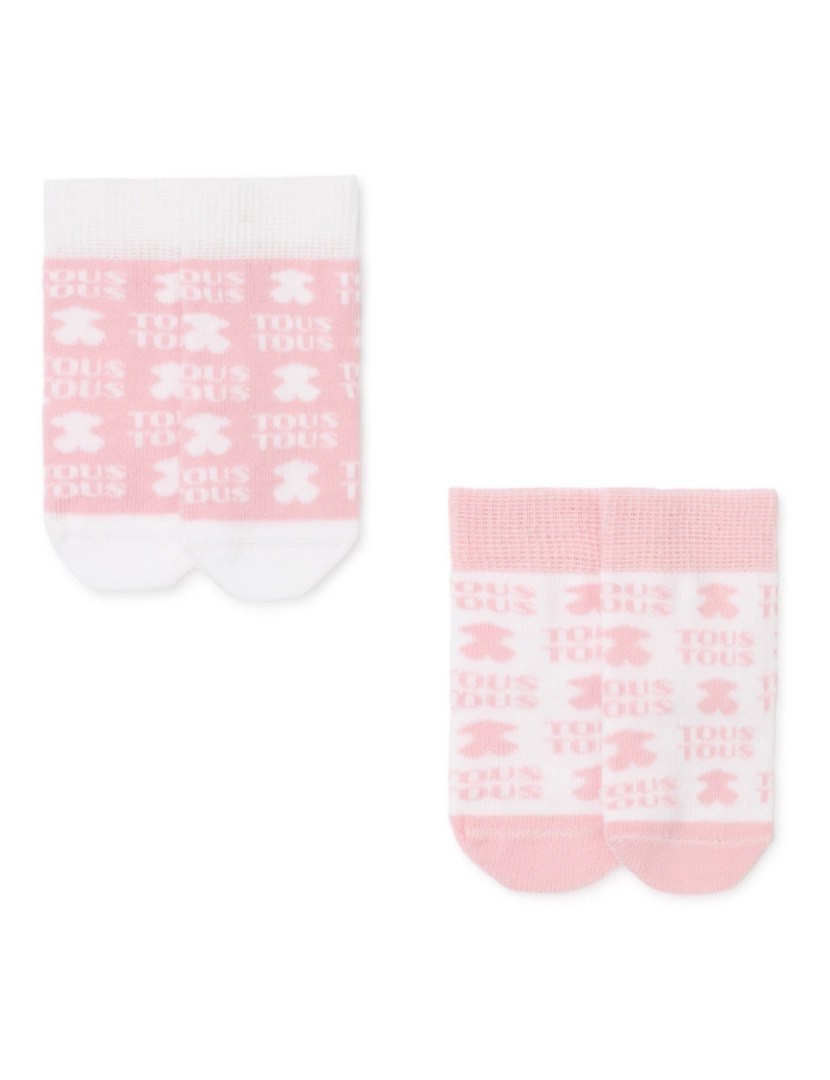 imagem de Pack de 2 pares de peúgas de bebé SSocks cor-de-rosa2