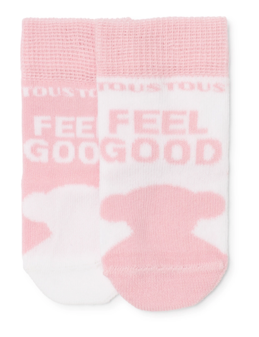 imagem de Pack de 2 pares de peúgas de bebé SSocks cor-de-rosa1