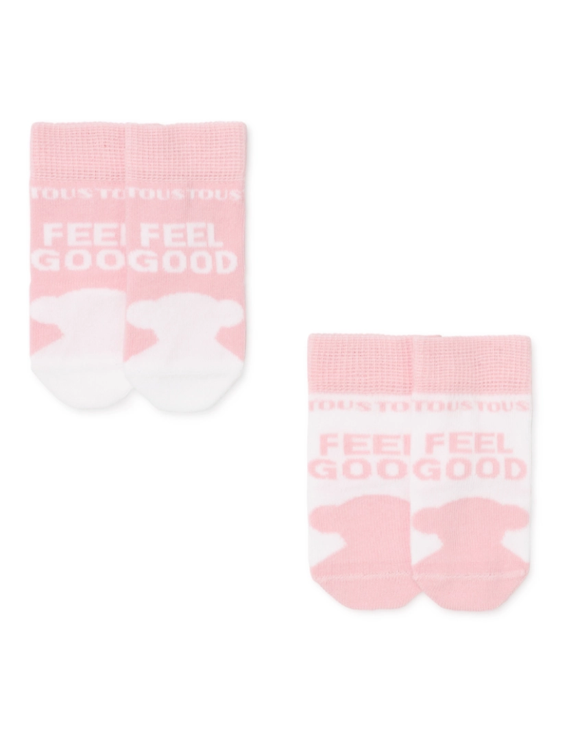 imagem de Pack de 2 pares de peúgas de bebé SSocks cor-de-rosa2