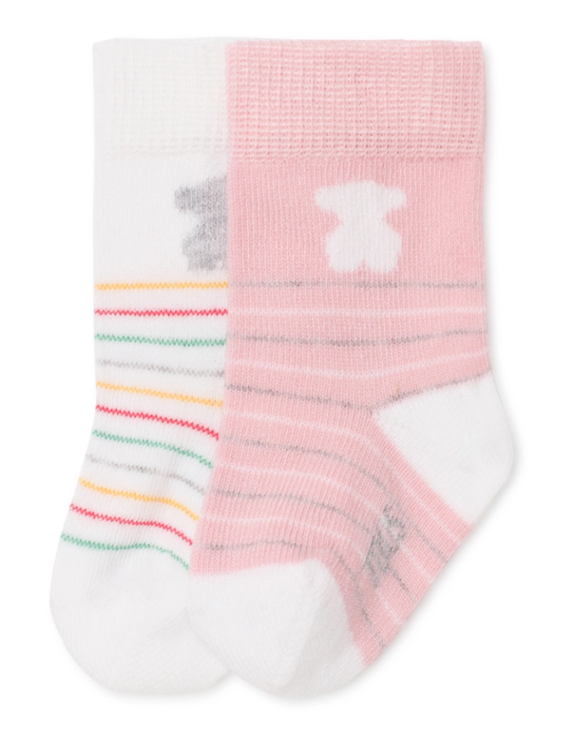 imagem de Pack de 2 pares de peúgas de bebé SSocks cor-de-rosa1