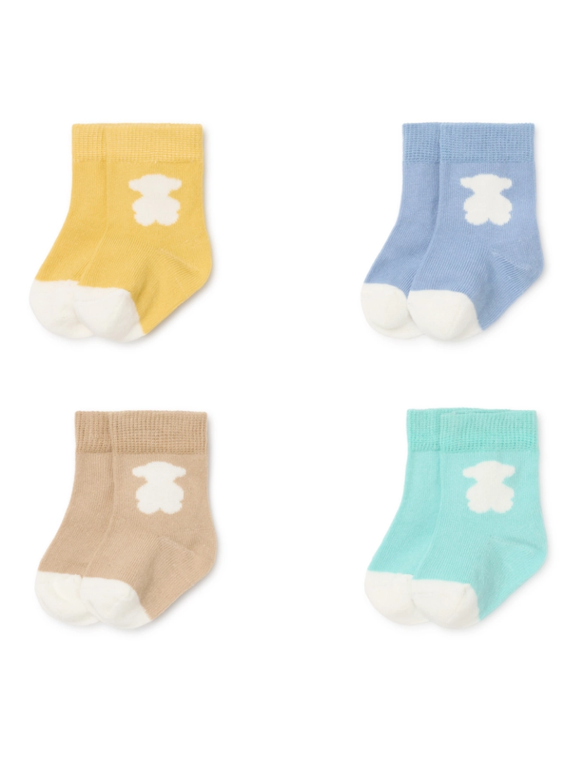 imagem de Pack 4 pares de peúgas de bebé Ssocks azuis2