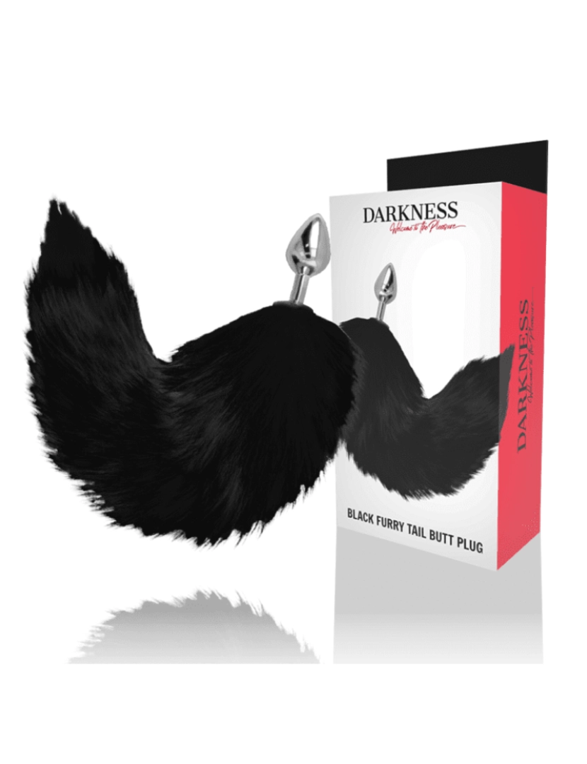 imagem de Darkness Black Tail Butt Plug Silver 8Cm1