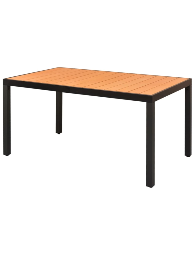 imagem de vidaXL Mesa de jardim em alumínio e WPC 150x90x74 cm castanho1