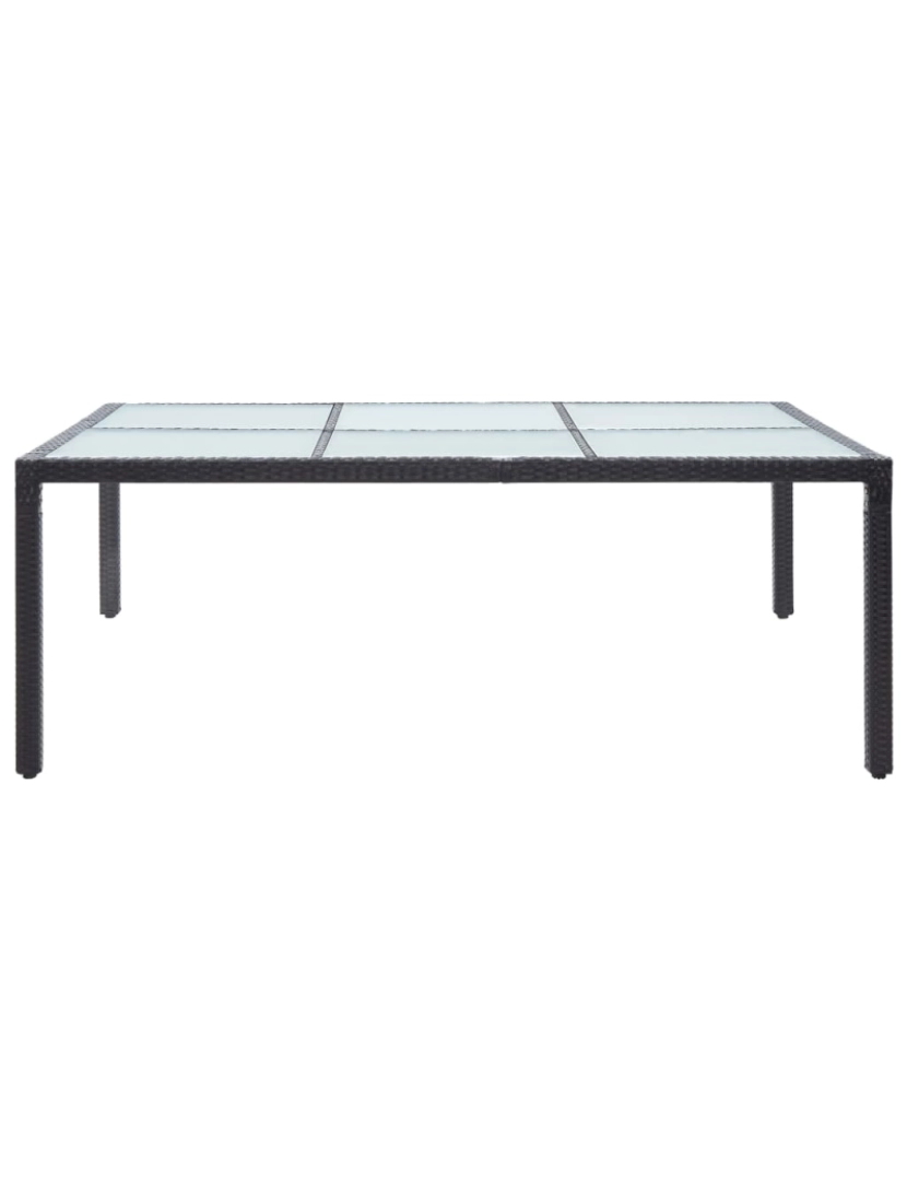 imagem de vidaXL Mesa de jantar p/ exterior 200x150x74 cm vime PE preto3