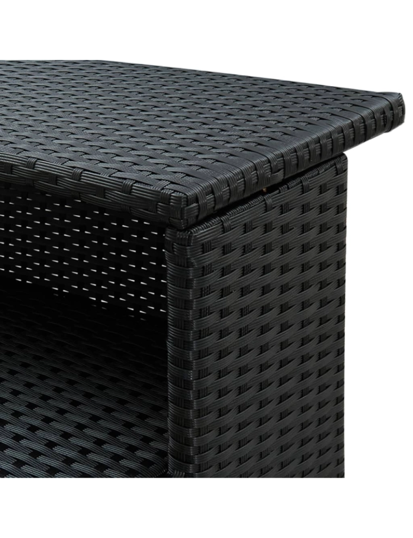 imagem de vidaXL Mesa de bar para jardim 120x55x110 cm vime PE preto8