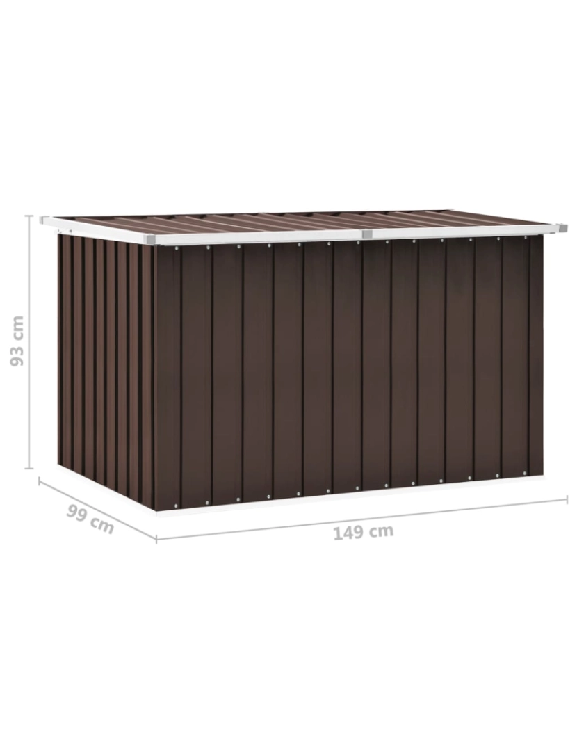 imagem de vidaXL Caixa de arrumação para jardim 149x99x93 cm castanho9