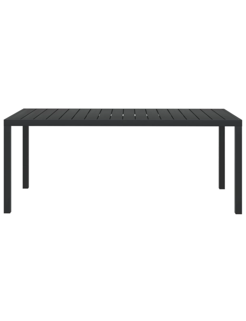 imagem de vidaXL Mesa de jardim em alumínio e WPC 185x90x74 cm preto3