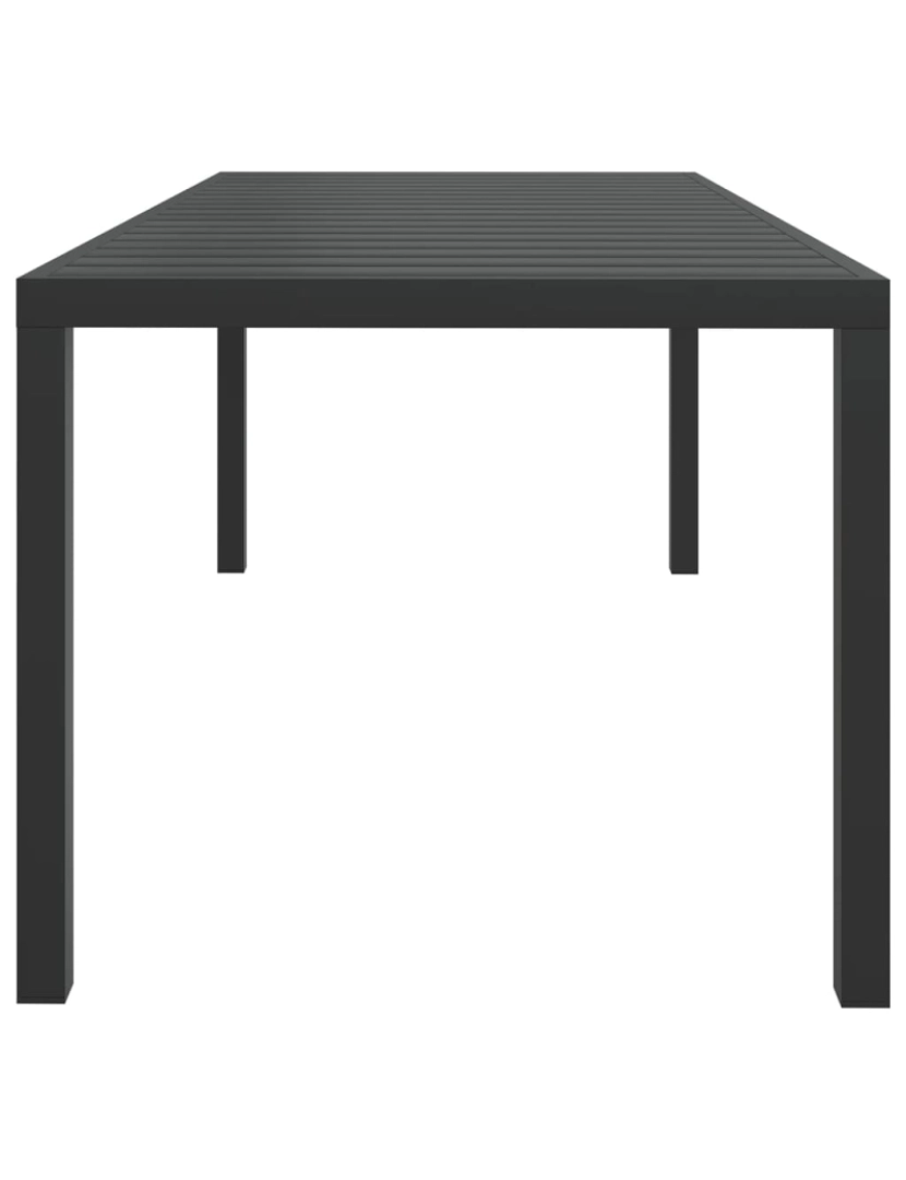 imagem de vidaXL Mesa de jardim em alumínio e WPC 185x90x74 cm preto4