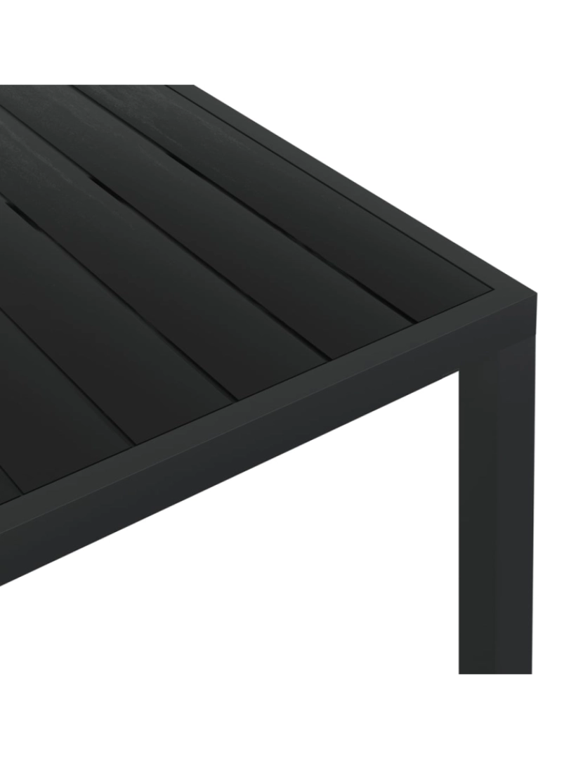 imagem de vidaXL Mesa de jardim em alumínio e WPC 185x90x74 cm preto5