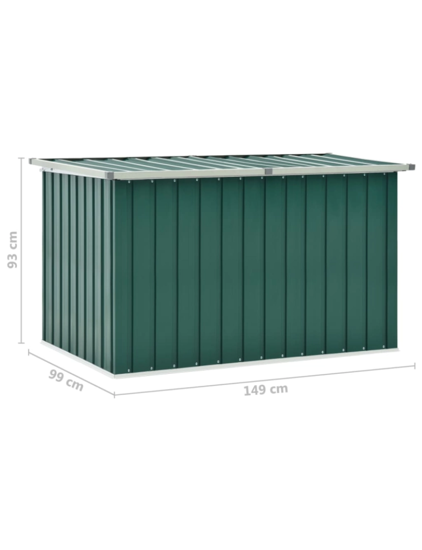 imagem de vidaXL Caixa de arrumação para jardim 149x99x93 cm verde9