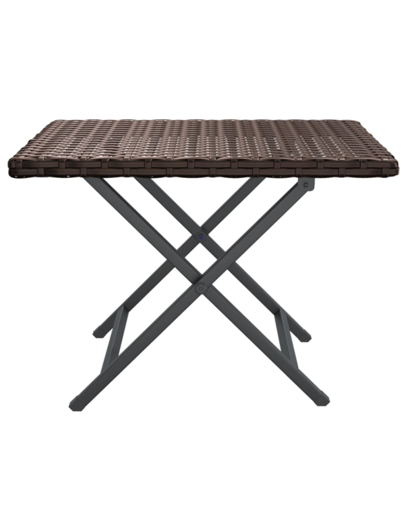 imagem de vidaXL Mesa dobrável 45x35x32 cm vime PE castanho4