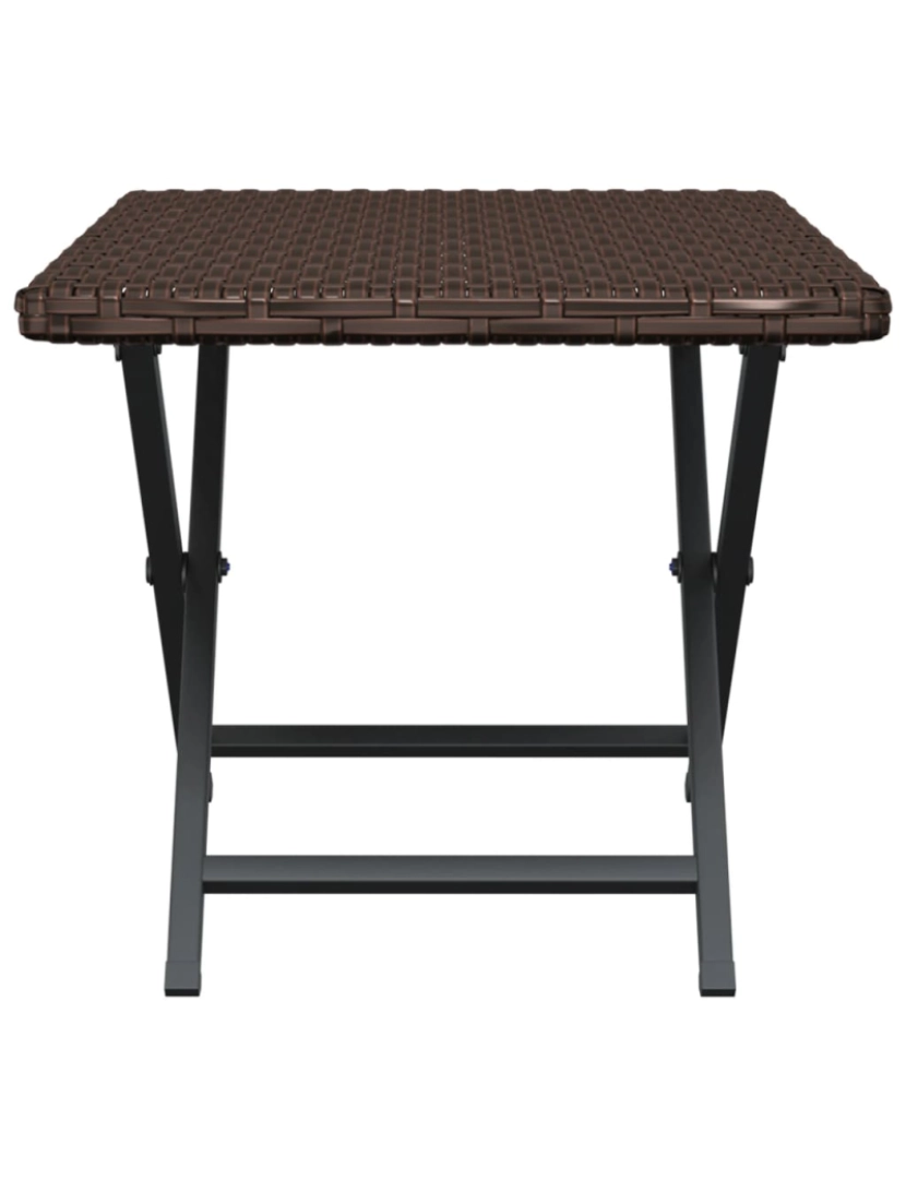 imagem de vidaXL Mesa dobrável 45x35x32 cm vime PE castanho5