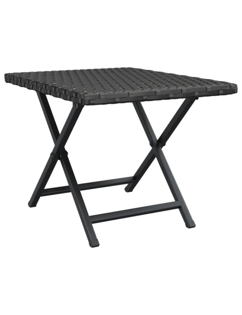 imagem de vidaXL Mesa dobrável 45x35x32 cm vime PE preto3