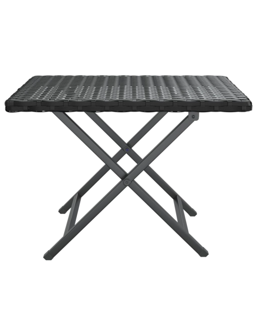 imagem de vidaXL Mesa dobrável 45x35x32 cm vime PE preto4