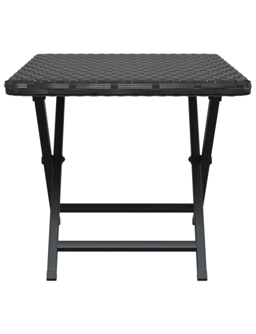 imagem de vidaXL Mesa dobrável 45x35x32 cm vime PE preto5