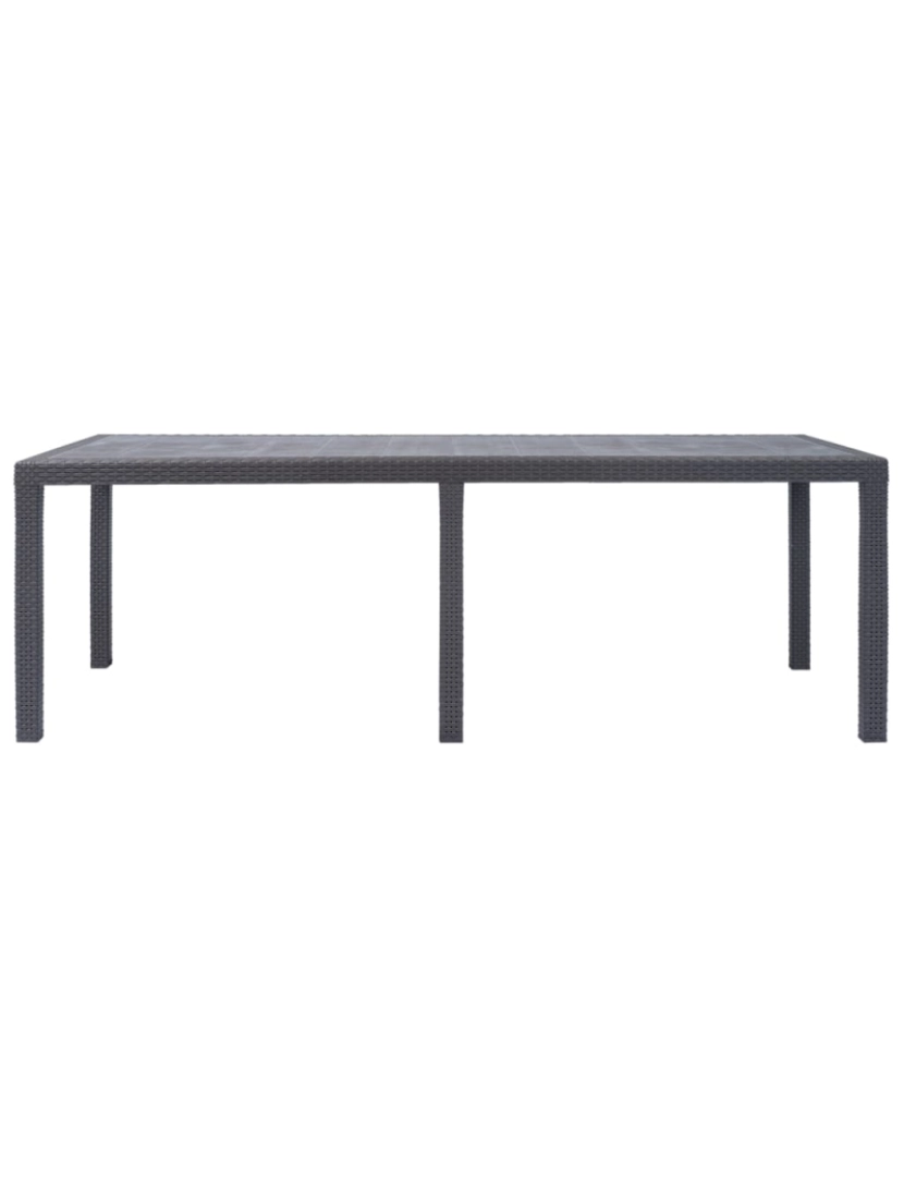 imagem de vidaXL Mesa de jardim 220x90x72cm plástico castanho com aspeto de vime3