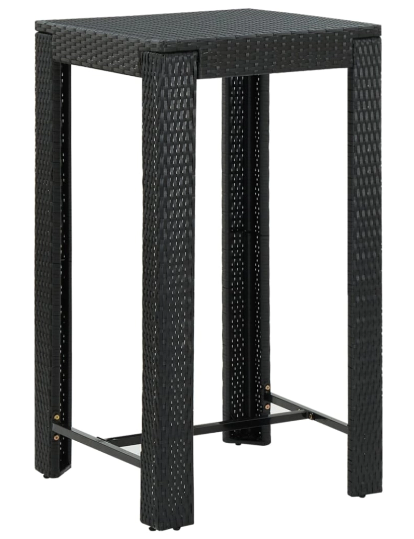 Vidaxl - vidaXL Mesa de bar para jardim 60,5x60,5x110,5 cm vime PE preto