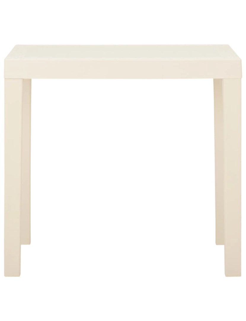 imagem de vidaXL Mesa de jardim 79x65x72 cm plástico branco3