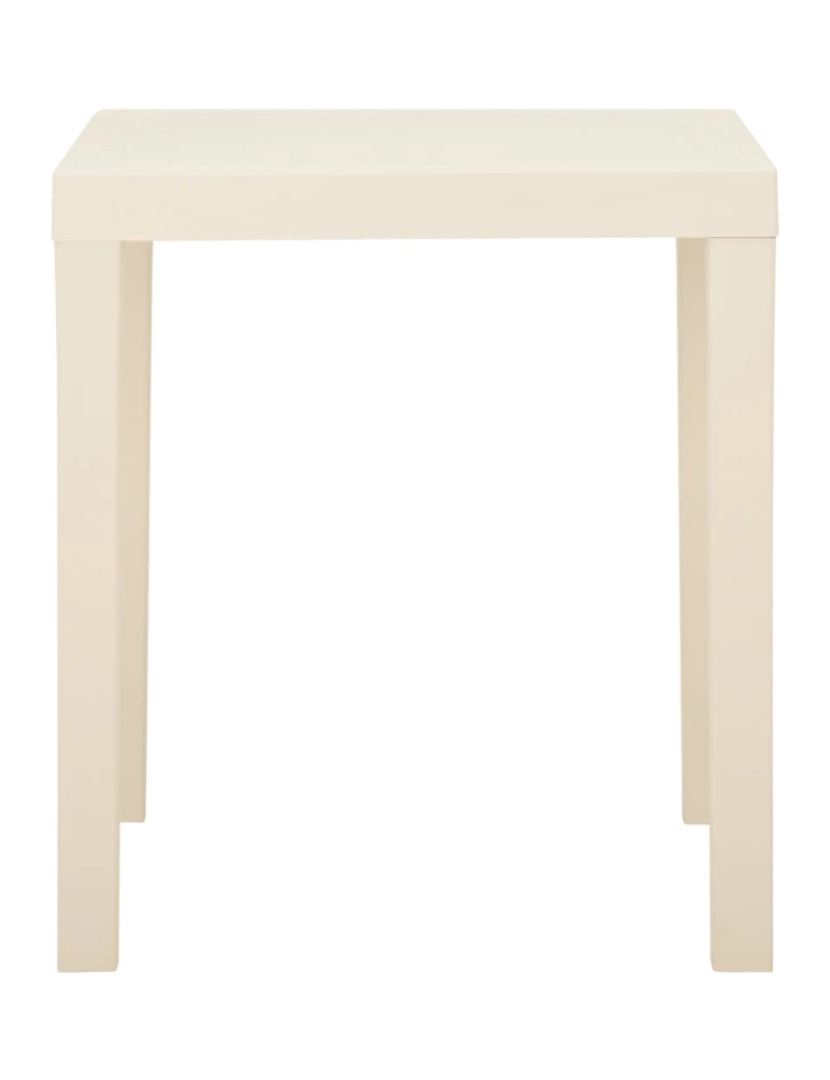 imagem de vidaXL Mesa de jardim 79x65x72 cm plástico branco4