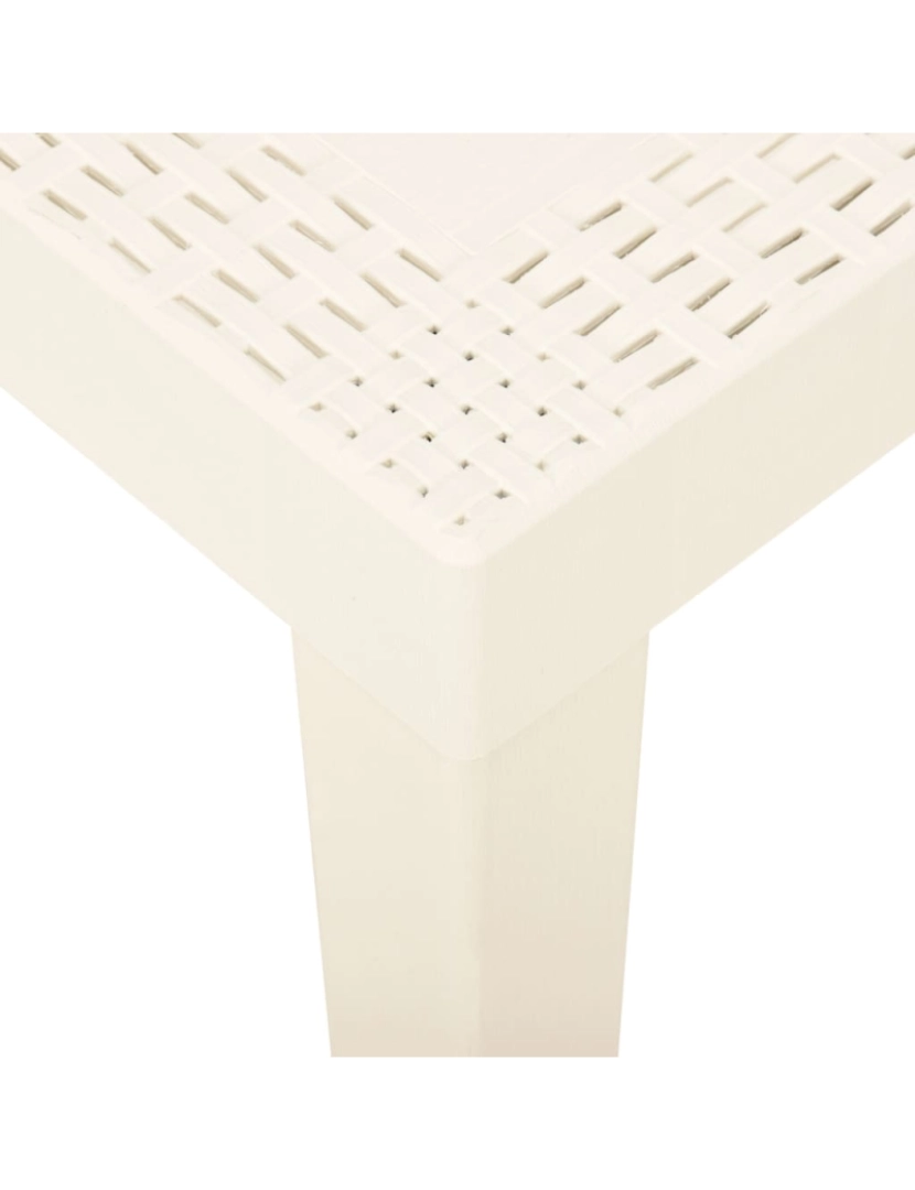 imagem de vidaXL Mesa de jardim 79x65x72 cm plástico branco5