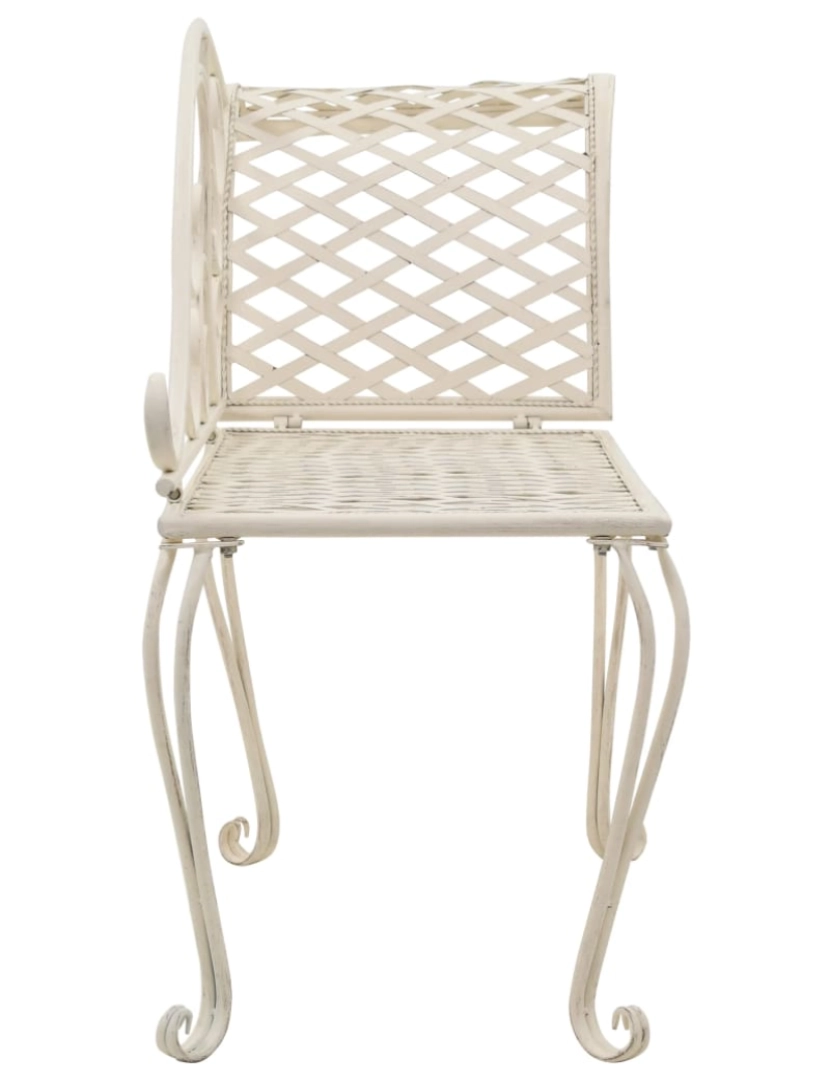 imagem de vidaXL Chaise lounge para jardim 128 cm metal antigo branco4