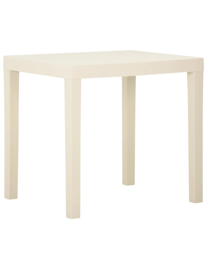 imagem de vidaXL Mesa de jardim 79x65x72 cm plástico branco2