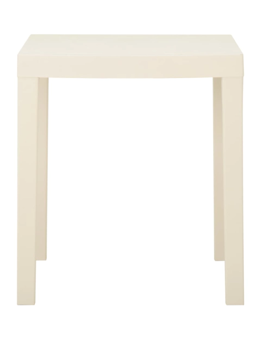 imagem de vidaXL Mesa de jardim 79x65x72 cm plástico branco3