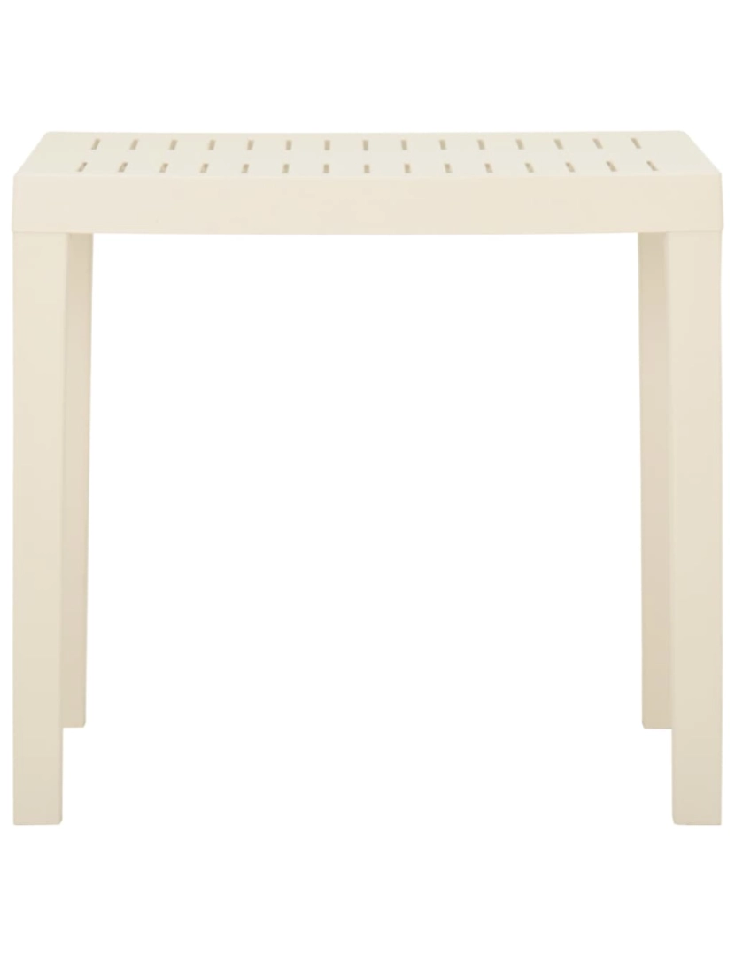 imagem de vidaXL Mesa de jardim 79x65x72 cm plástico branco4