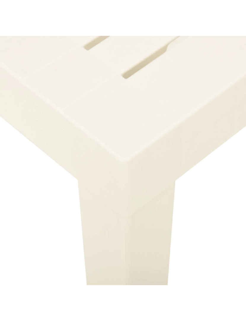 imagem de vidaXL Mesa de jardim 79x65x72 cm plástico branco5