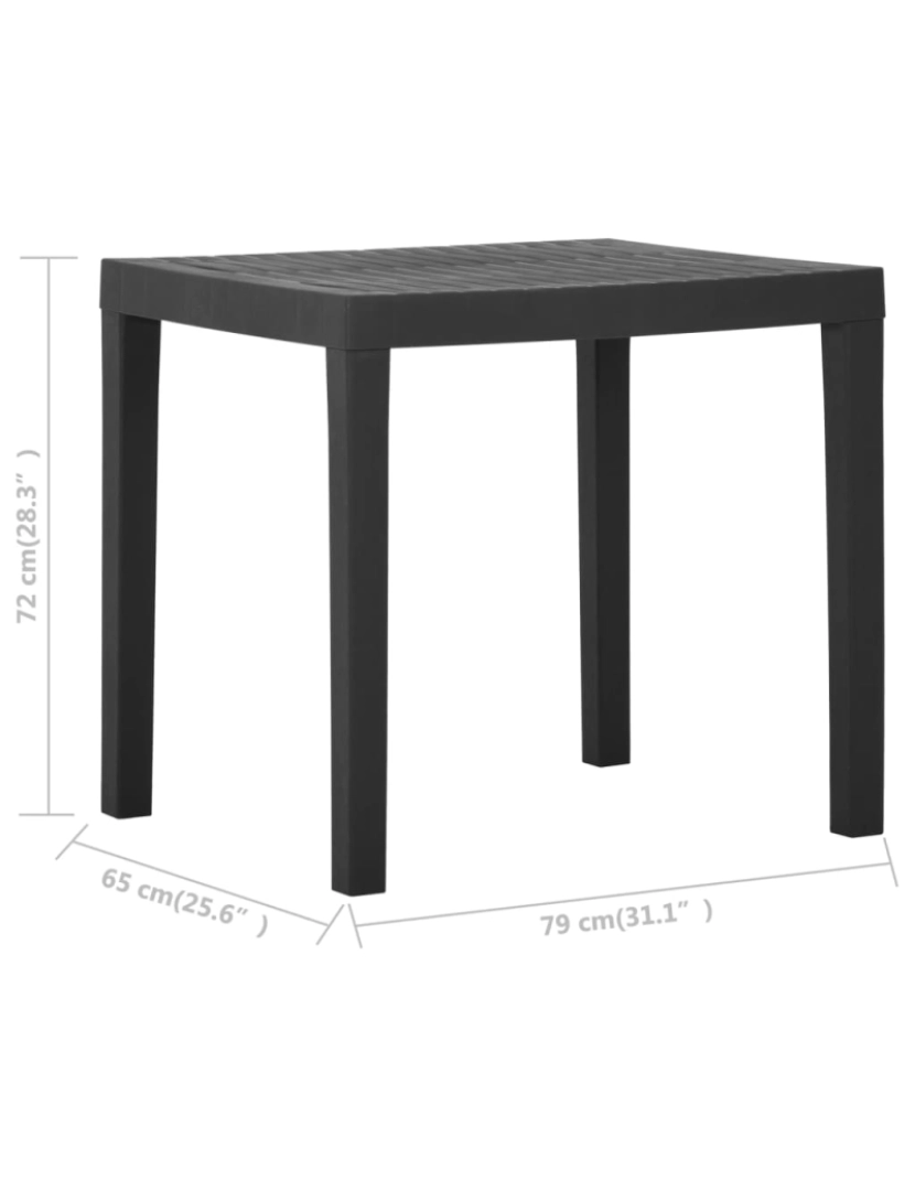 imagem de vidaXL Mesa de jardim 79x65x72 cm plástico cinzento6