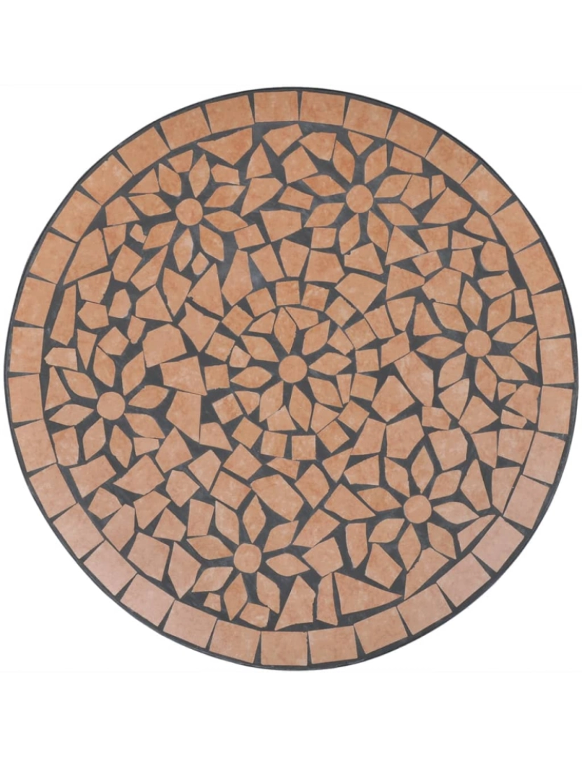 imagem de vidaXL Mesa de bistrô 60 cm mosaico cor terracota4