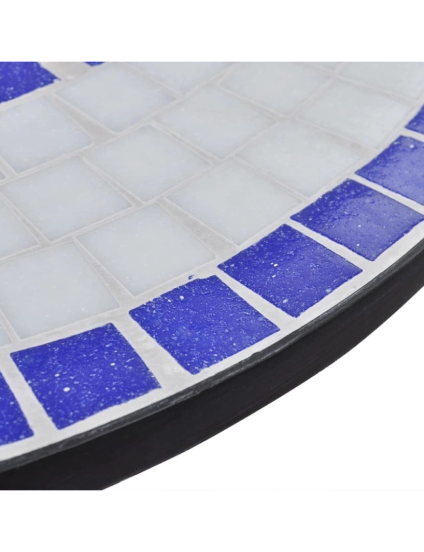 imagem de vidaXL Mesa de bistrô 60 cm mosaico azul e branco5