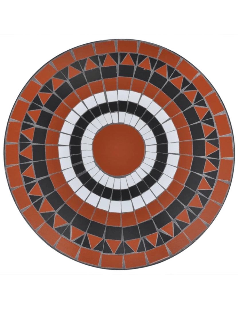 imagem de vidaXL Mesa de bistrô 60 cm mosaico terracota e branco4