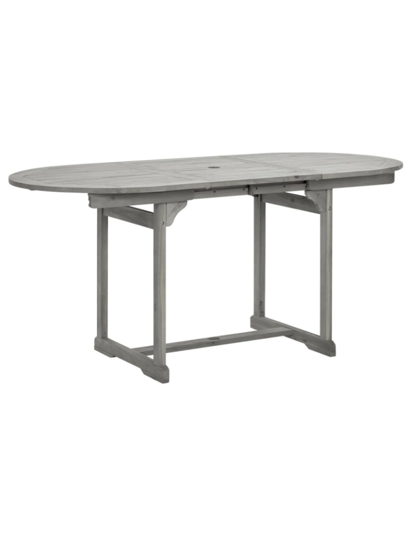 imagem de vidaXL Mesa de jantar p/ jardim (120-170)x80x75 cm acácia maciça3