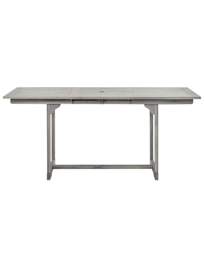 imagem de vidaXL Mesa de jantar p/ jardim (120-170)x80x75 cm acácia maciça6