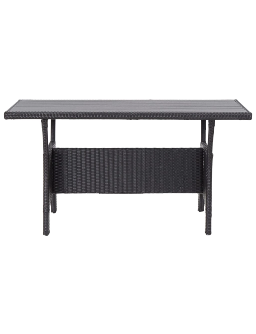 imagem de vidaXL Mesa de jardim 120x70x66 cm vime PE preto3